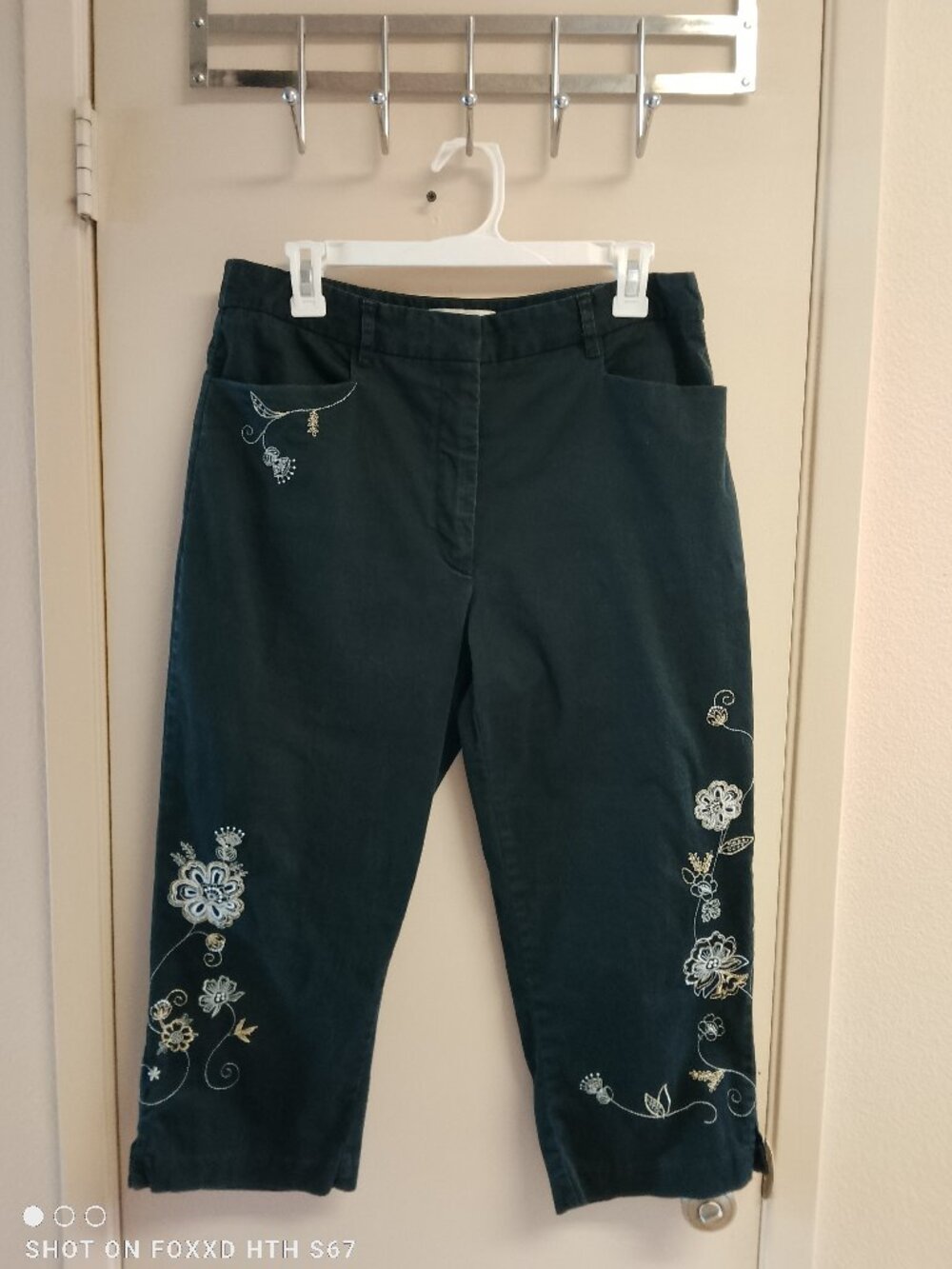 Women's Tehama Nancy Haley Black Cotton Stretch Capri Pants Size 10
